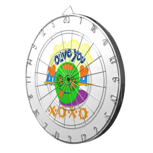 I Love You XOXO mooie verbazingwekkende Grafische Dartbord (Voorkant Rechts)