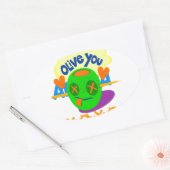 I Love You XOXO mooie verbazingwekkende Grafische  Ovale Sticker (Envelop)