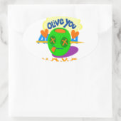 I Love You XOXO mooie verbazingwekkende Grafische  Ovale Sticker (Tas)