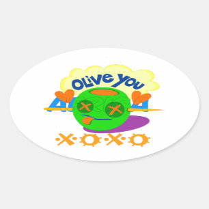I Love You XOXO mooie verbazingwekkende Grafische  Ovale Sticker