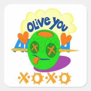 I Love You XOXO mooie verbazingwekkende Grafische  Vierkante Sticker