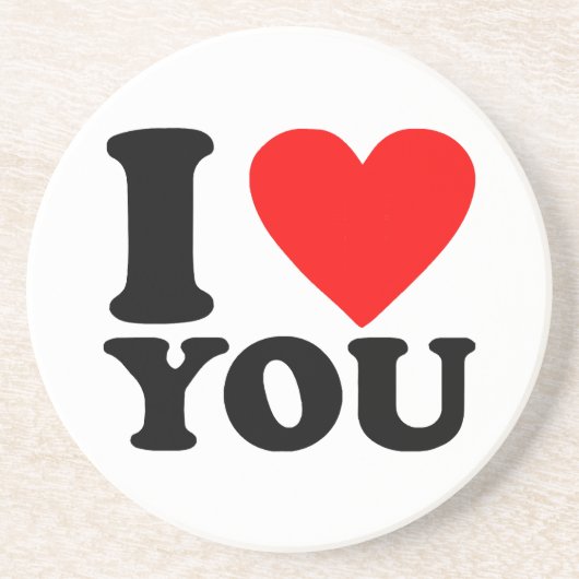 I Love You Zandsteen Onderzetter (Voorkant)