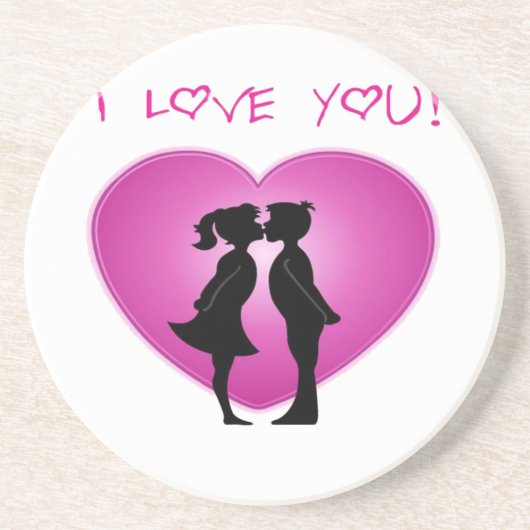 I Love You Zandsteen Onderzetter (Voorkant)