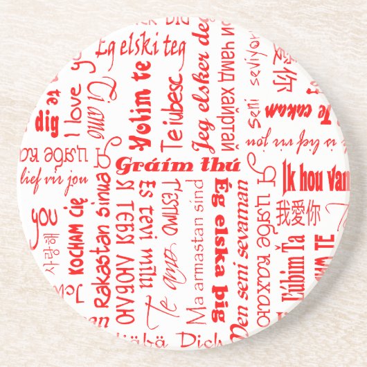 I Love You Zandsteen Onderzetter (Voorkant)