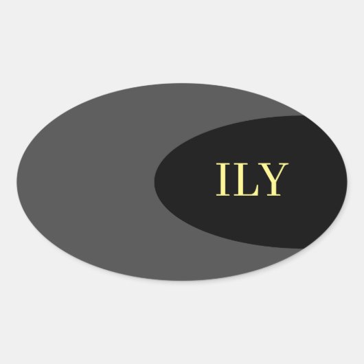 "I Love You" Zwart en Grijs Sticker (Voorkant)