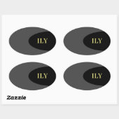 "I Love You" Zwart en Grijs Sticker (Vel)