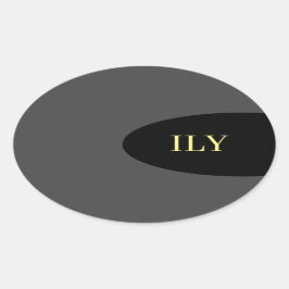 "I Love You" Zwart en Grijs Sticker