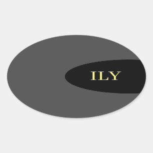 "I Love You" Zwart en Grijs Sticker