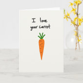 I Love Your Carrot Fun Card Kaart (Gele Bloem)