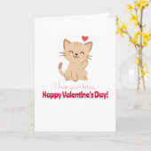 I Love Your Kitty Valentine's Day Kaart (Gele Bloem)