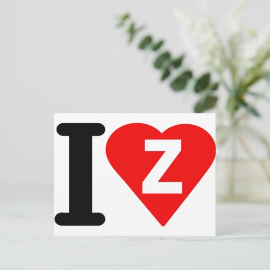 I-LOVE-Z. BRIEFKAART (Staand voorkant)