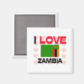 I Love Zambia Magneet (Voorkant / Achterkant)