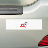 i love zebra bumpersticker (Op auto)