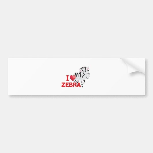 i love zebra bumpersticker (Voorkant)