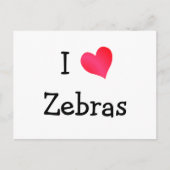 I Love Zebras Briefkaart (Voorkant)