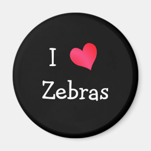 I Love Zebras Magneet