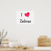 I Love Zebras Poster (Keuken)