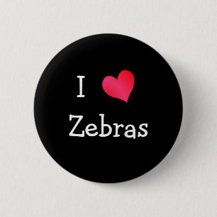 I Love Zebras Ronde Button 5,7 Cm