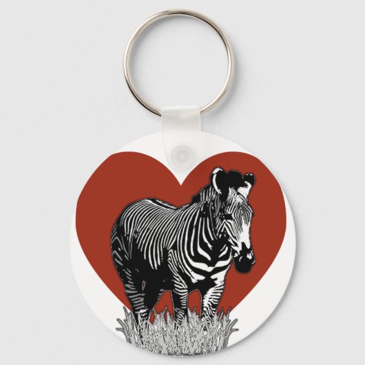 I Love Zebras Sleutelhanger (Voorkant)