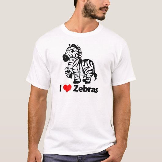 I Love Zebras T-shirt (Voorkant)