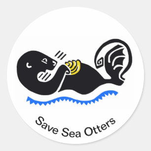 I love Zee OTTERS - Wildlife krijger - Natuur - Ronde Sticker