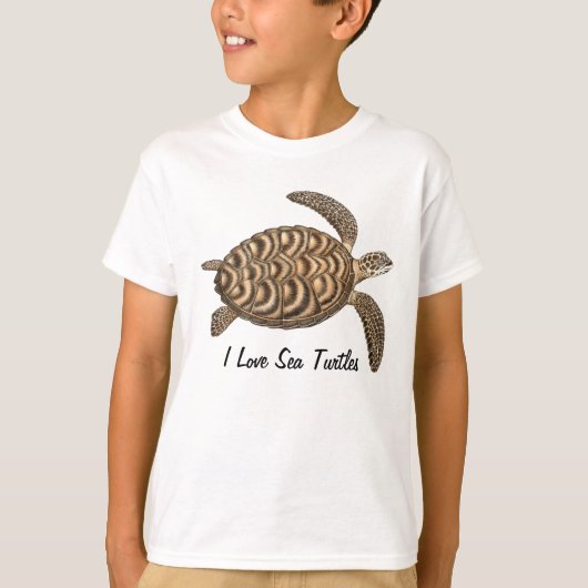I Love Zee Turtles Kinder T-Shirt (Voorkant)