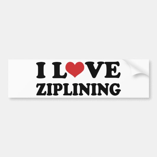 I Love Ziplining Bumpersticker (Voorkant)