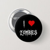 I Love Zombies Button (Voorkant /achterkant)