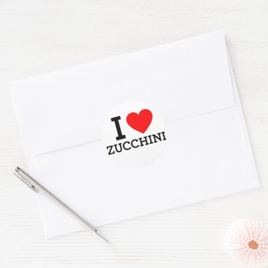 I Love Zucchini Ronde Sticker (Envelop)