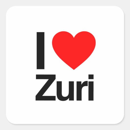 i love zuri vierkante sticker (Voorkant)