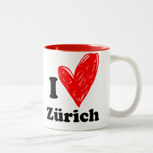 I love Zürich Tweekleurige Koffiemok
