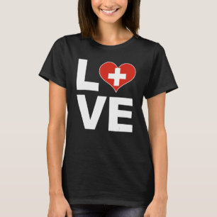 I Love Zwitserland Heart Flag Zwitserland T-shirt