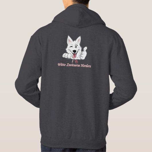 I love Zwitserse Witte Herders Hoodie (Achterkant)