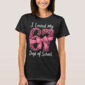 I Loved My 67 Days Of School Coquette Girls Women  T-shirt (Voorkant)