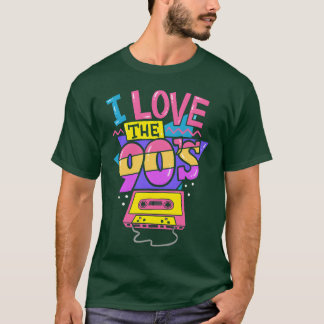 I Lovehe 90S Nineties Cassette Disco Party friends T-shirt