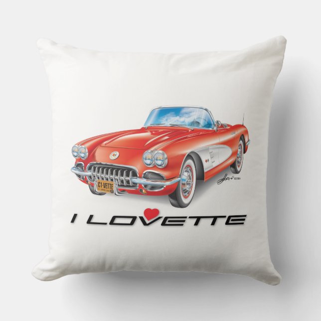 I LOVETTE UNIQUE CAR DESIGN THROW PILLOW KUSSEN (Voorkant)