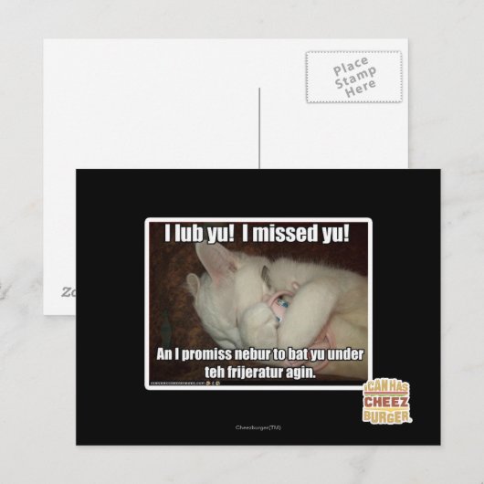 I lub Yu! Ik miste yu! Briefkaart (Voorkant / Achterkant)