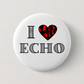 I LubDub Echo Red Ronde Button 5,7 Cm (Voorkant)