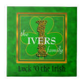 I "Luck of the Irish" Family Custom Monogram Tile Tegeltje (Voorkant)
