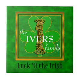 I "Luck of the Irish" Family Custom Monogram Tile Tegeltje