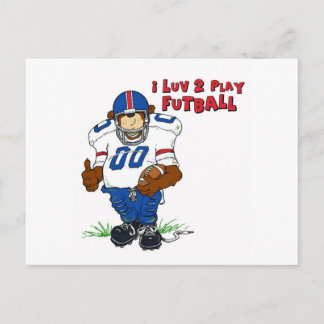 I Luv 2 Play Futball Beer Briefkaart