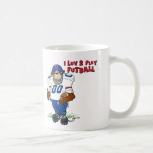 I Luv 2 Play Futball Beer Koffiemok