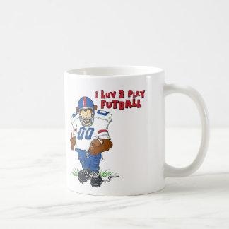 I Luv 2 Play Futball Beer Koffiemok