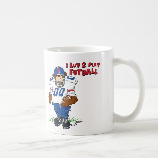 I Luv 2 Play Futball Beer Koffiemok (Rechts)