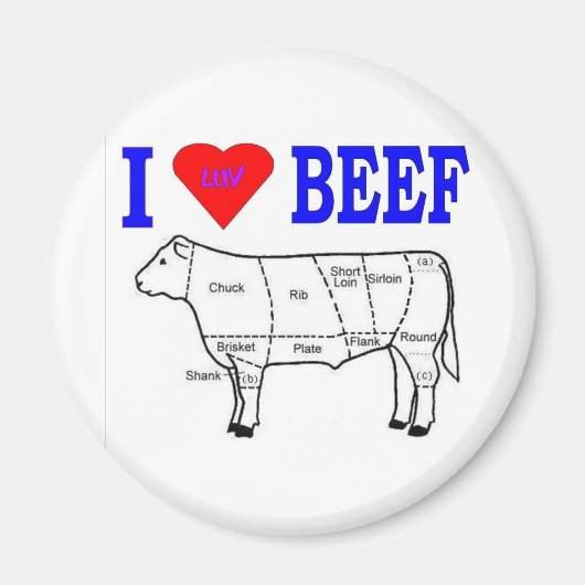 I LUV BEEF MAGNEET (Voorkant)