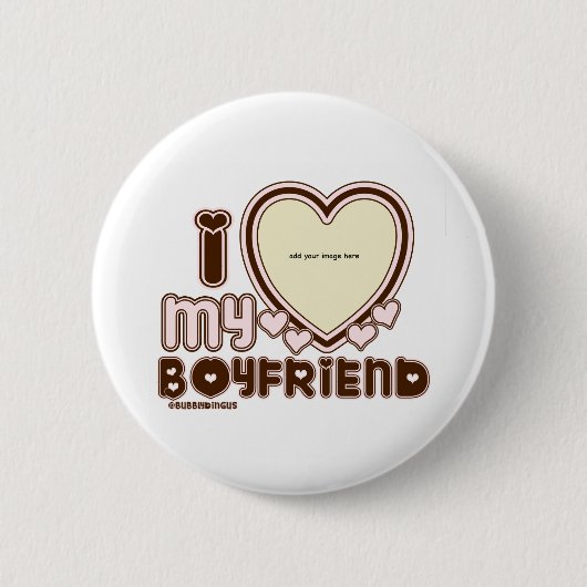 i luv brown bf ronde button 5,7 cm (Voorkant)