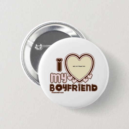 i luv brown bf ronde button 5,7 cm (Voorkant /achterkant)