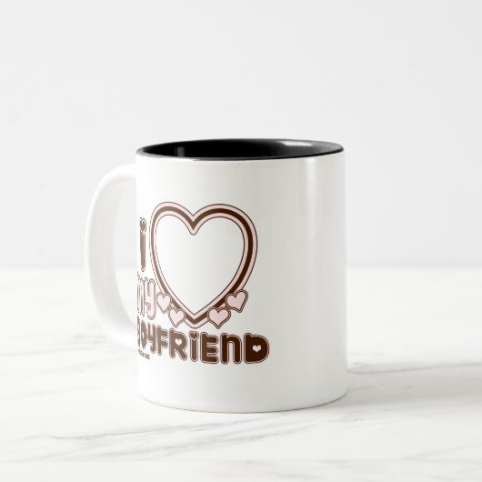 i luv brown bf tweekleurige koffiemok (Voorkant links)