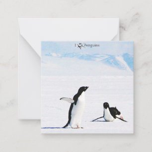 I Luv (Heart) Penguins Note Card Notitiekaartje