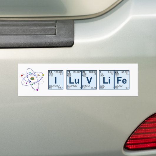 I LuV LiFe Bumpersticker (Op auto)